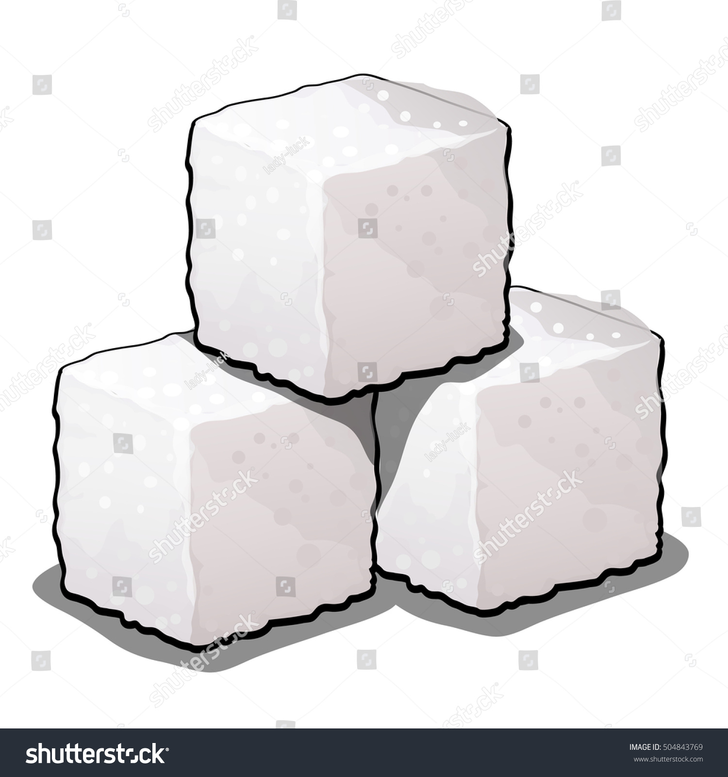 Pile Of Sugar Cubes Of Refined Sugar Isolated On Royalty Free Stock