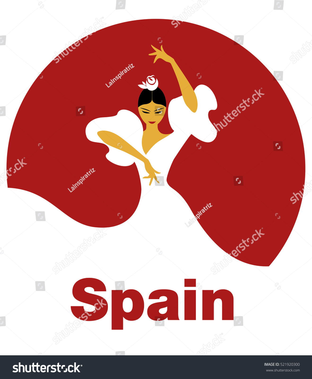 Flamenco Dancer Woman Logo Spanish Flamenco Royalty Free Stock