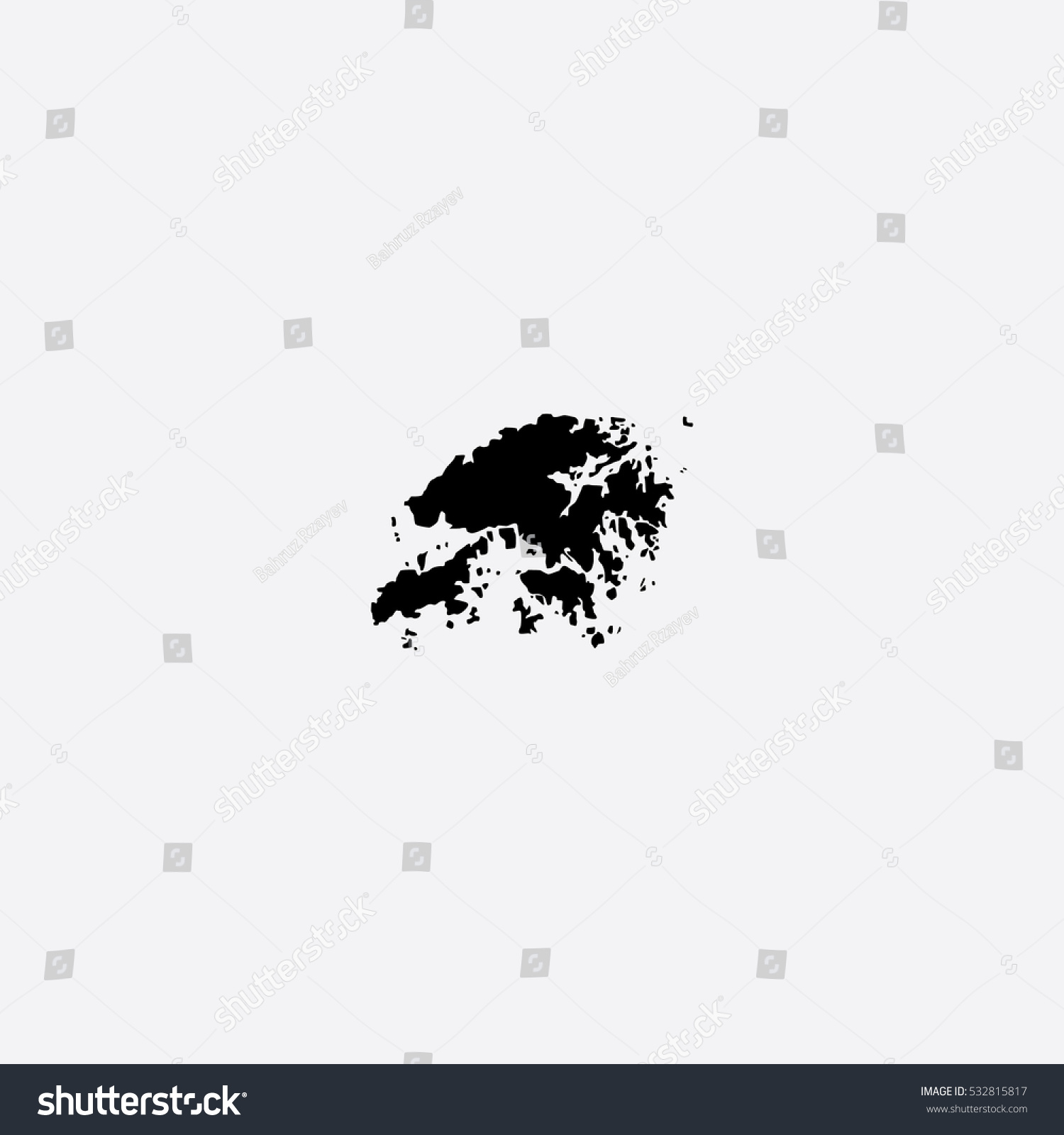 Map Of Hong Kong Vector Illustration Silhouette Royalty Free Stock