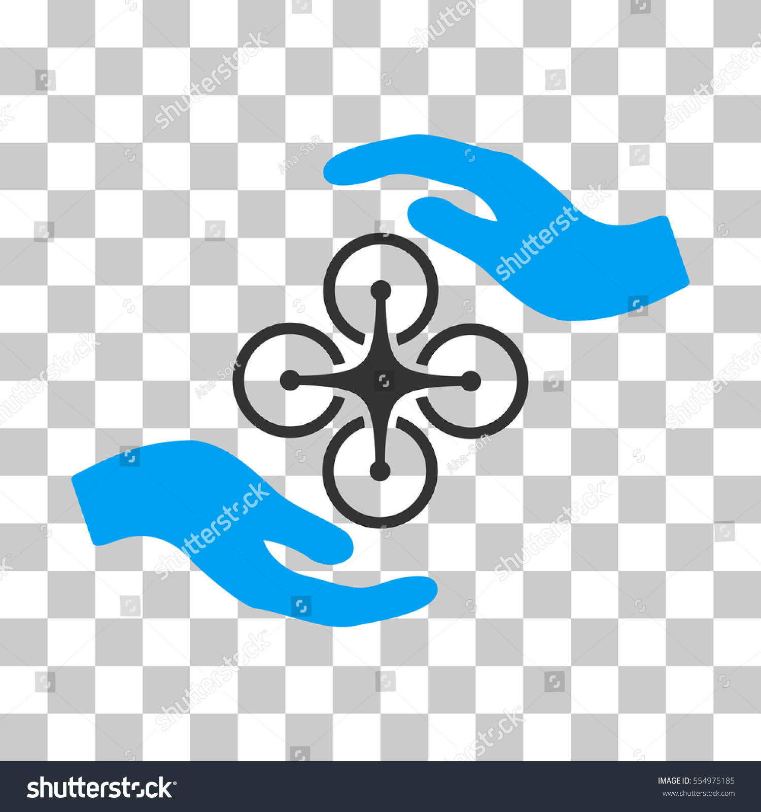 Air Copter Care Hands Vector Pictogram Royalty Free Stock Vector