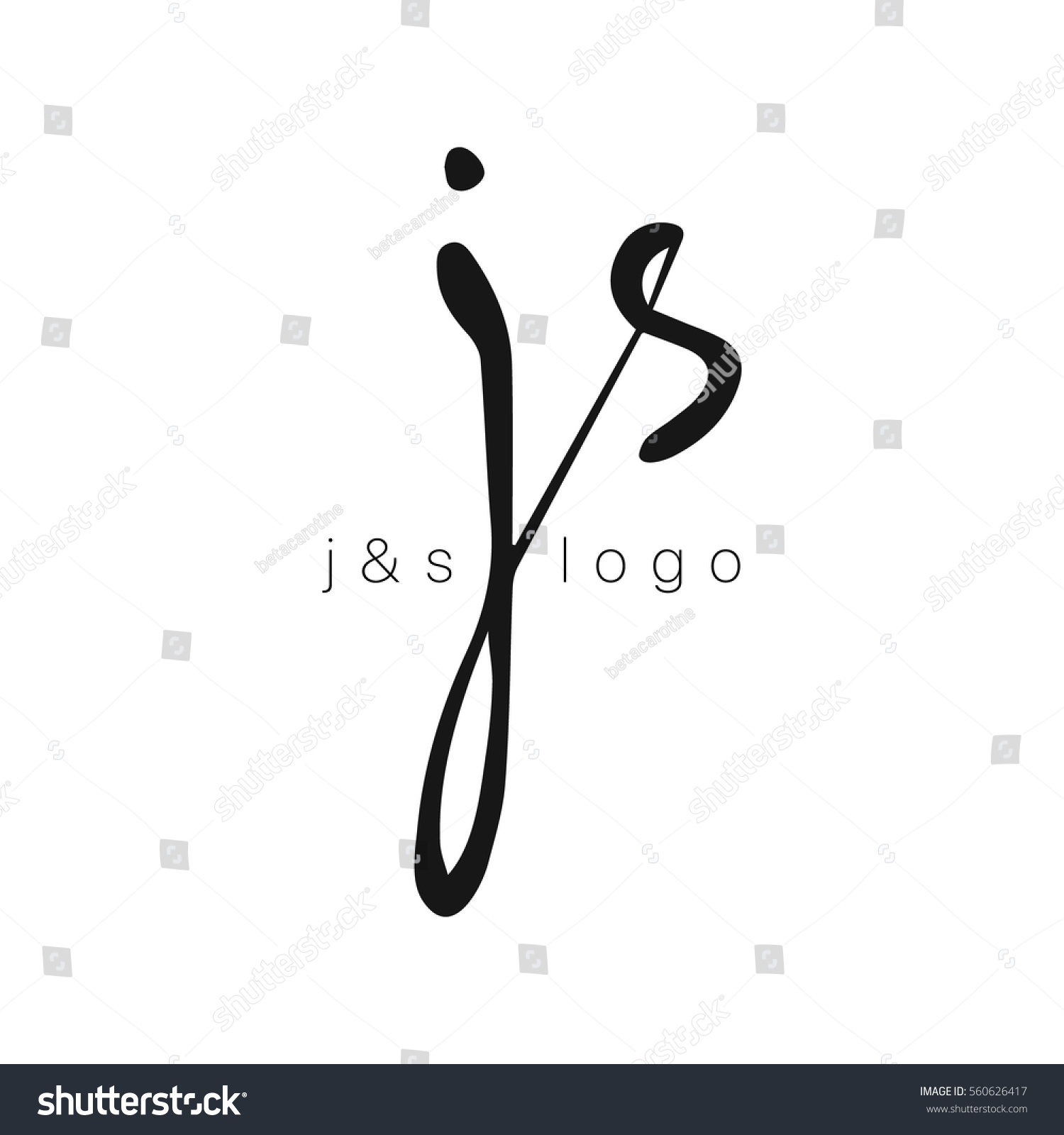 JS Initial Monogram Logo Template Lettering Royalty Free Stock