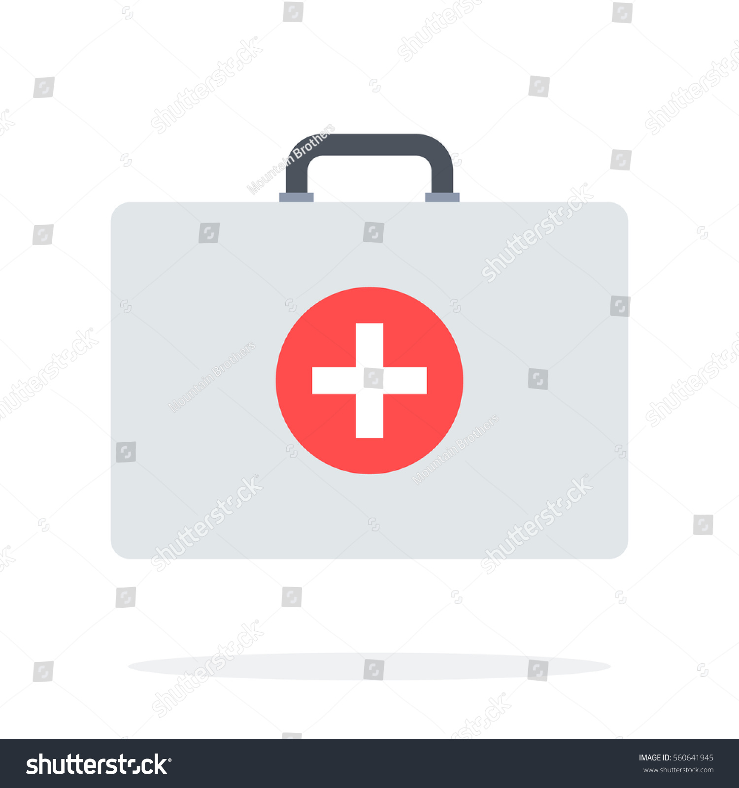 First Aid Kit On Aircraft Vector Flat Material Royalty Free Stock