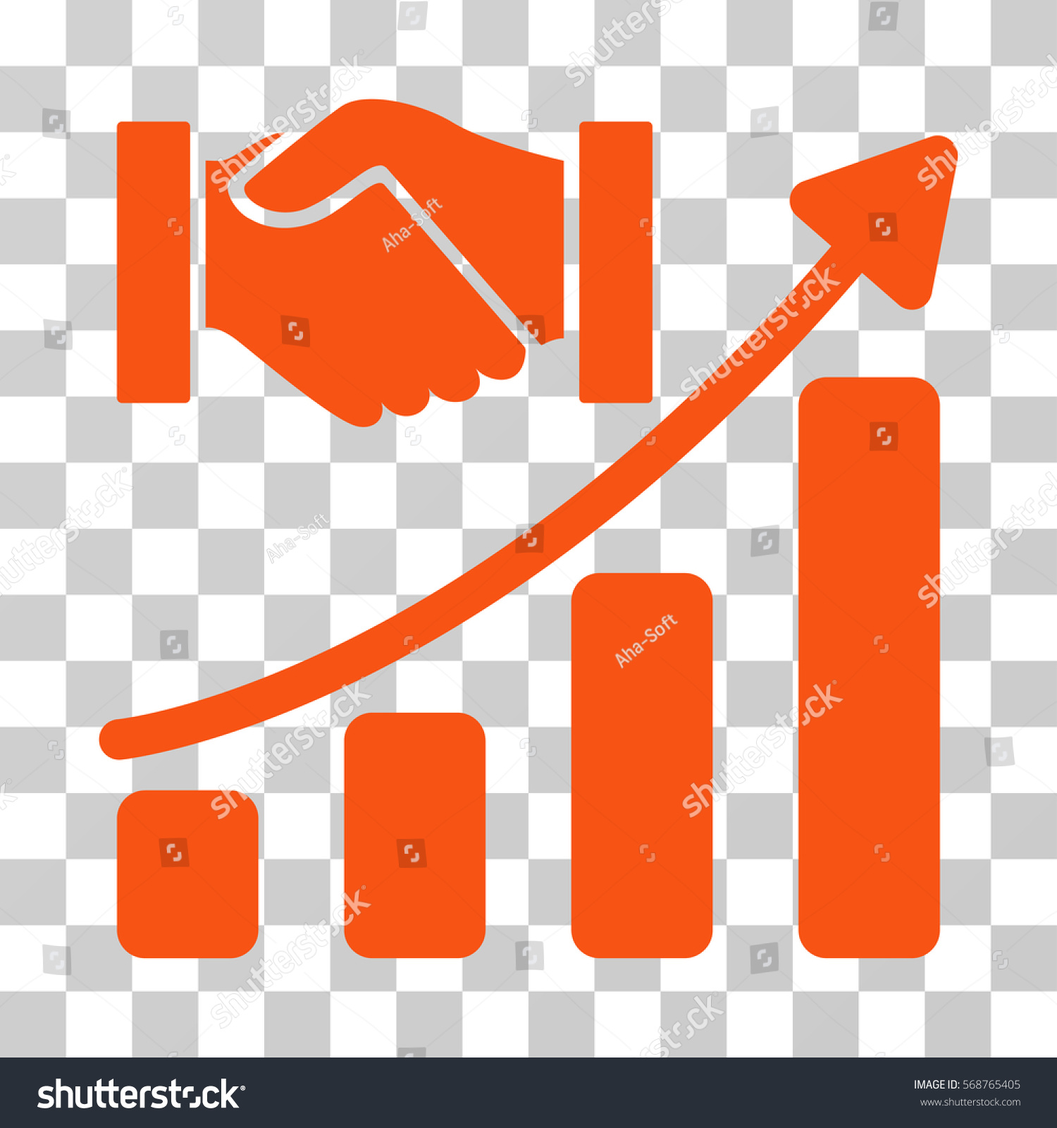 Acquisition Hands Growth Chart Icon Vector Royalty Free Stock Vector