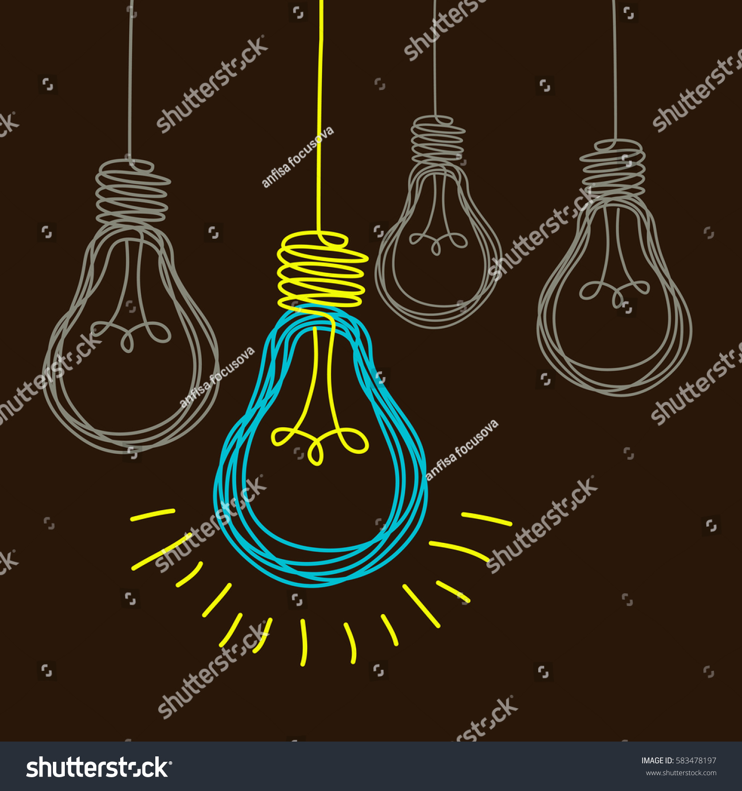 Vector Light Bulb Icons With Concept Of Idea Royalty Free Stock