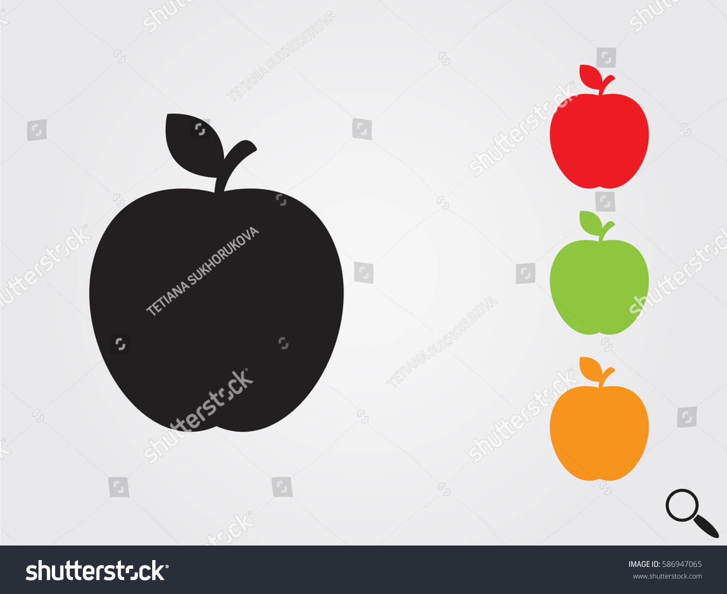 Apple Fruit Icon Vector Illustration Eps10 Royalty Free Stock