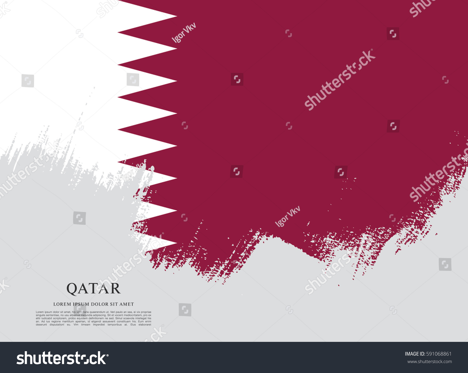 Flag Of Qatar Brush Stroke Background Royalty Free Stock Vector