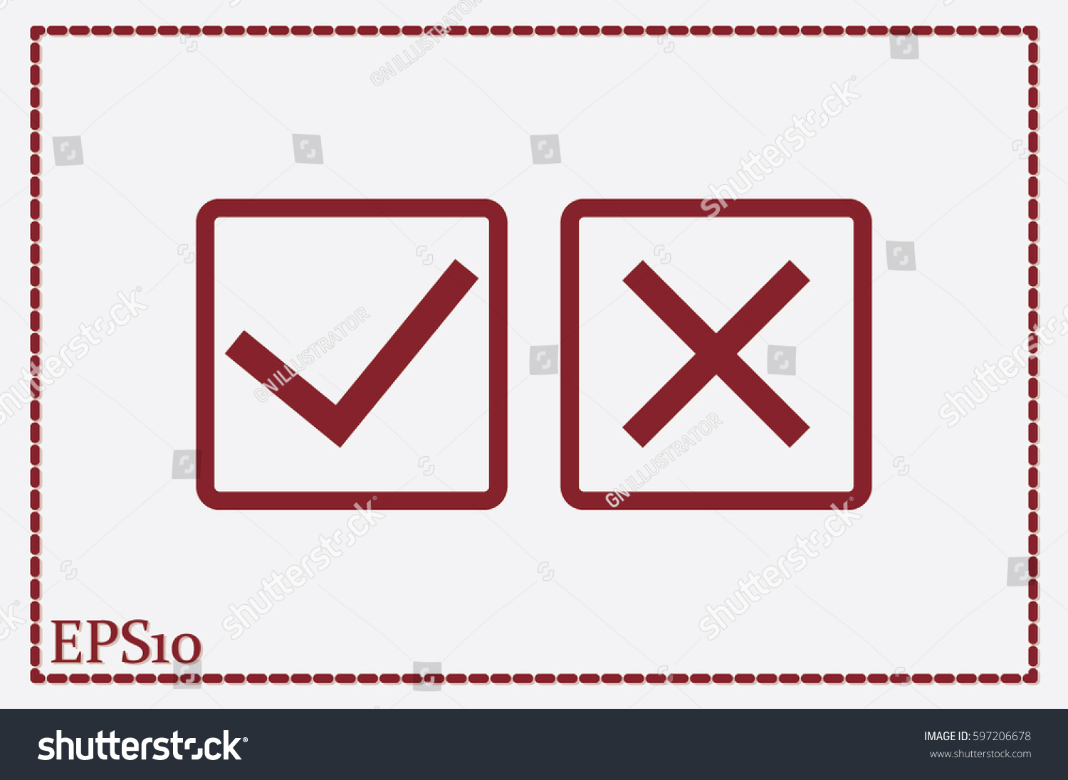 Check Mark Cross Icon Vector Illustration Eps10 Royalty Free Stock