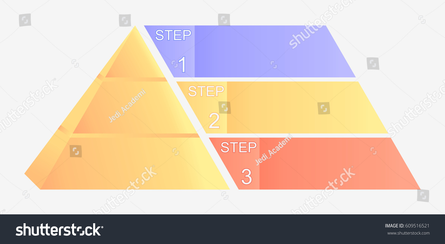 Pyramid Chart With Four Elements With Numbers Royalty Free Stock