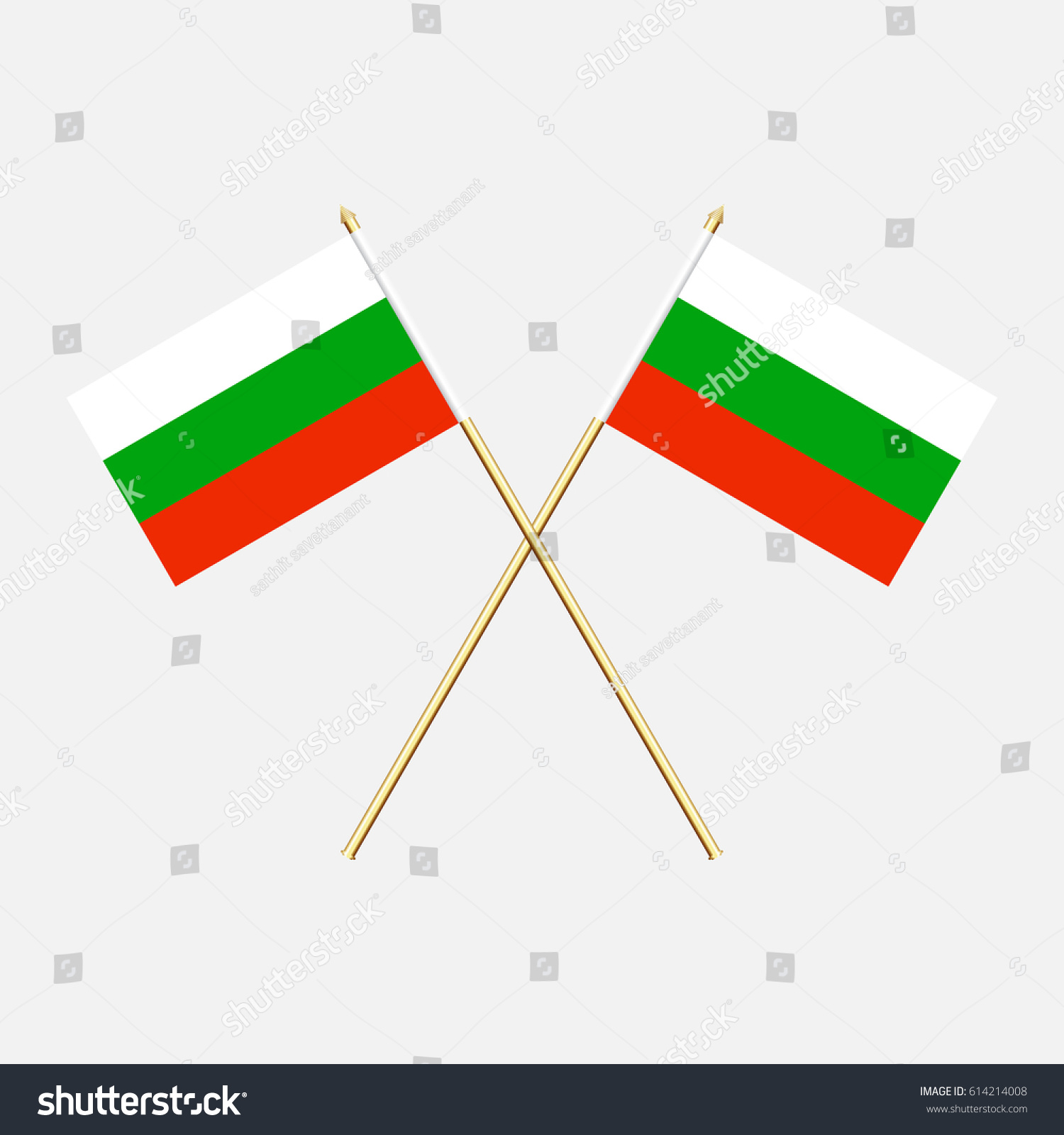 Bulgaria Flags Vector Illustration Royalty Free Stock Vector