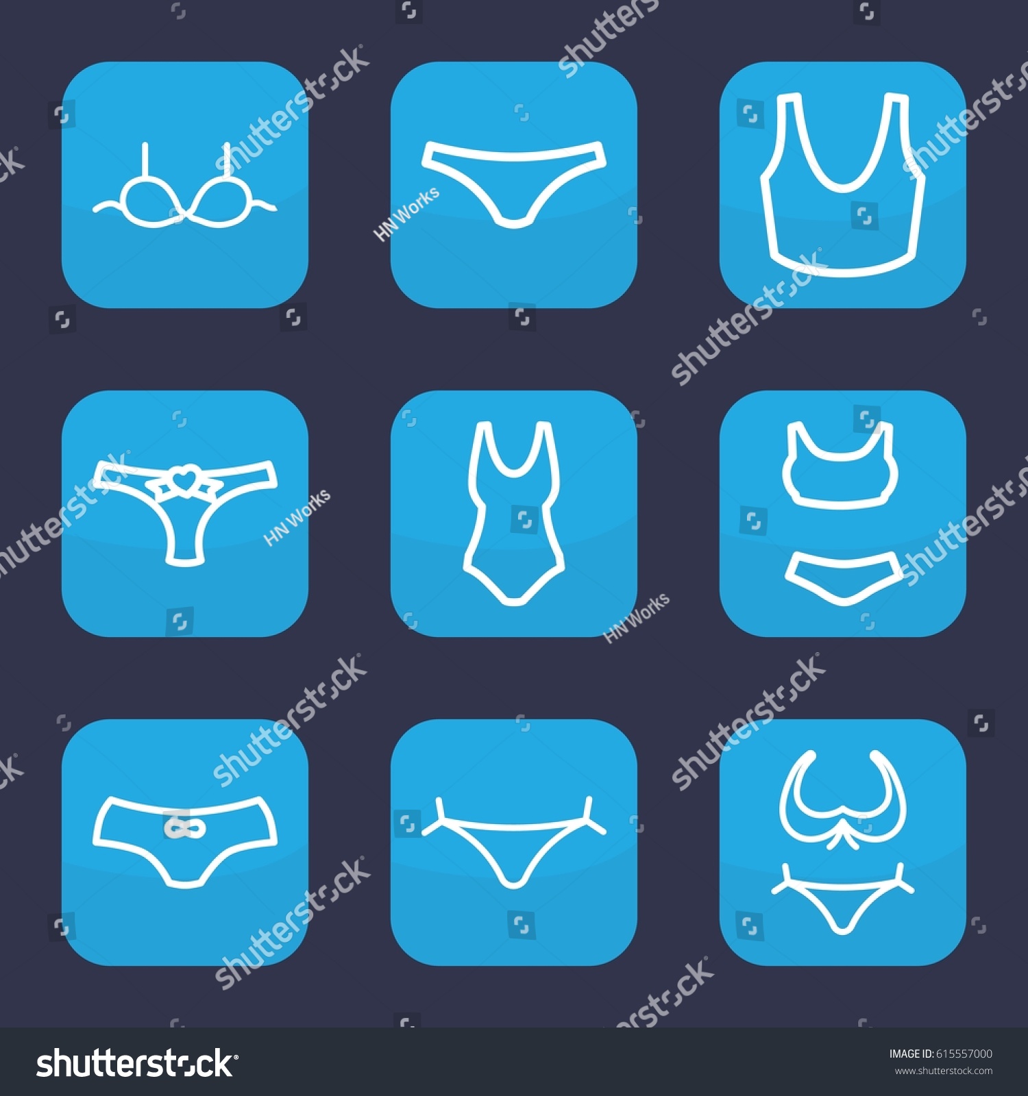 Lingerie Icon Set Of Outline Lingerie Icons Royalty Free Stock