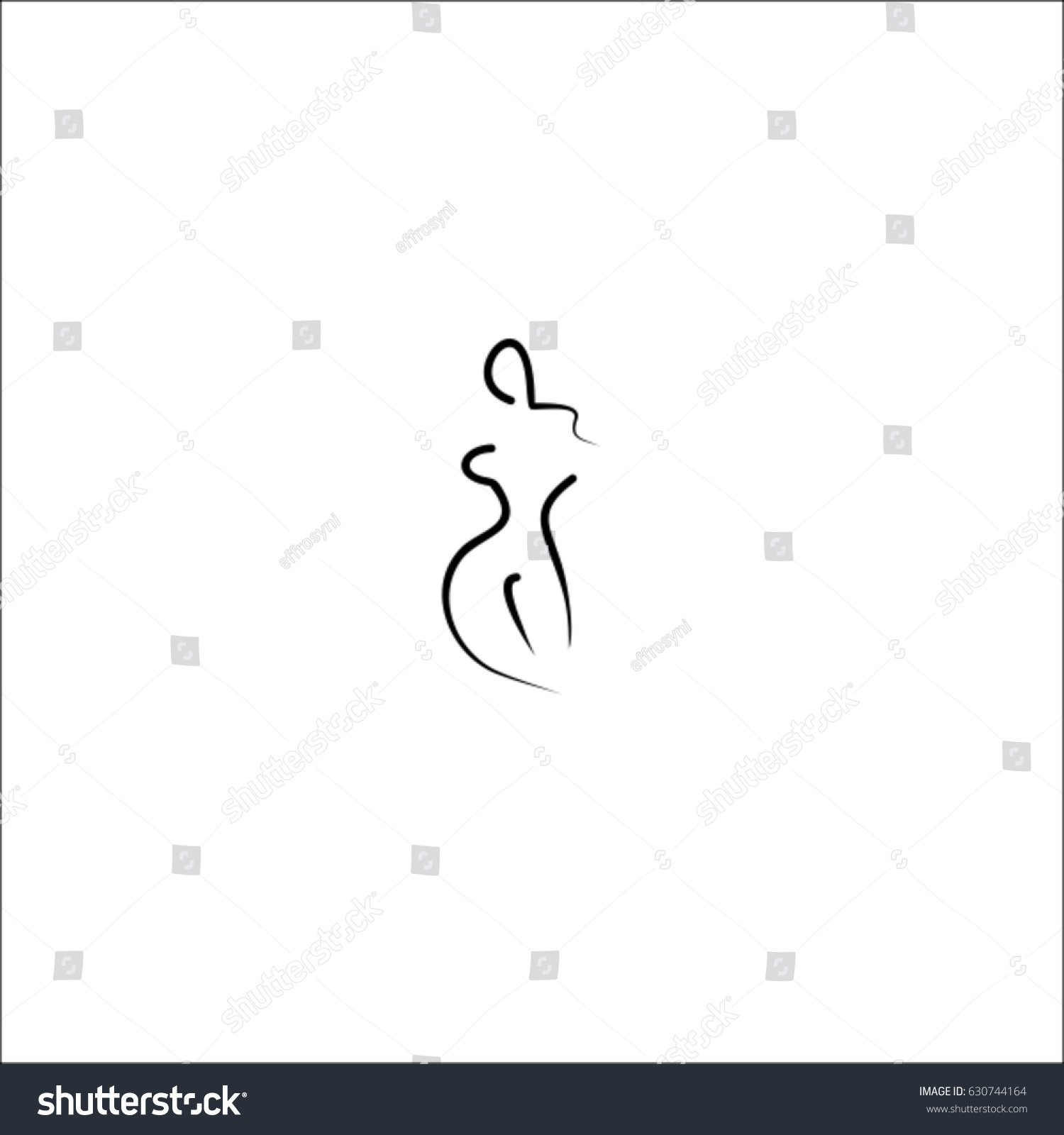 Nude Woman Vector Line Illustration Royalty Free Stock Vector