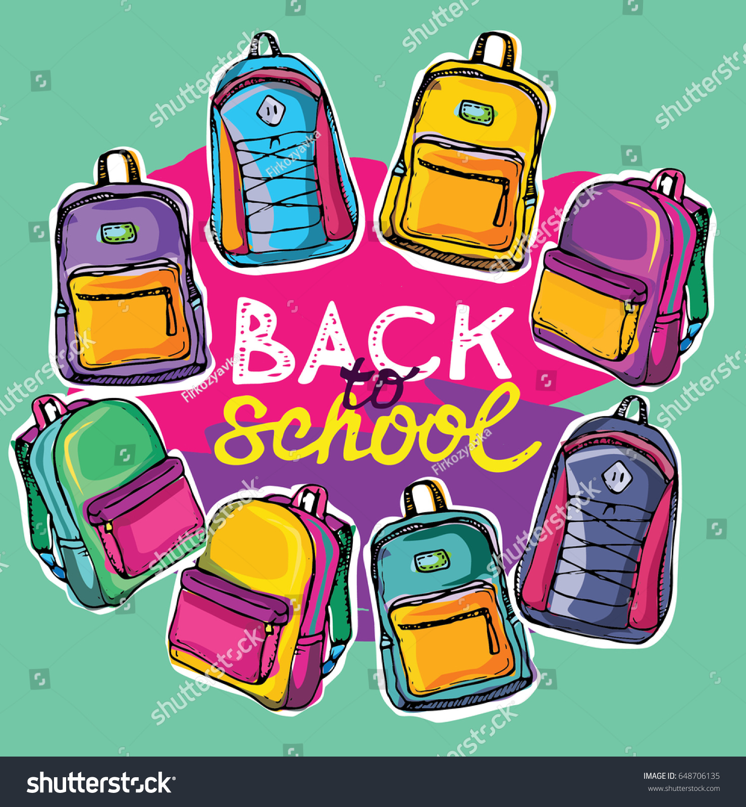 Hand Drawn Vector Set Of Sketch Doodle Backpacks Royalty Free Stock