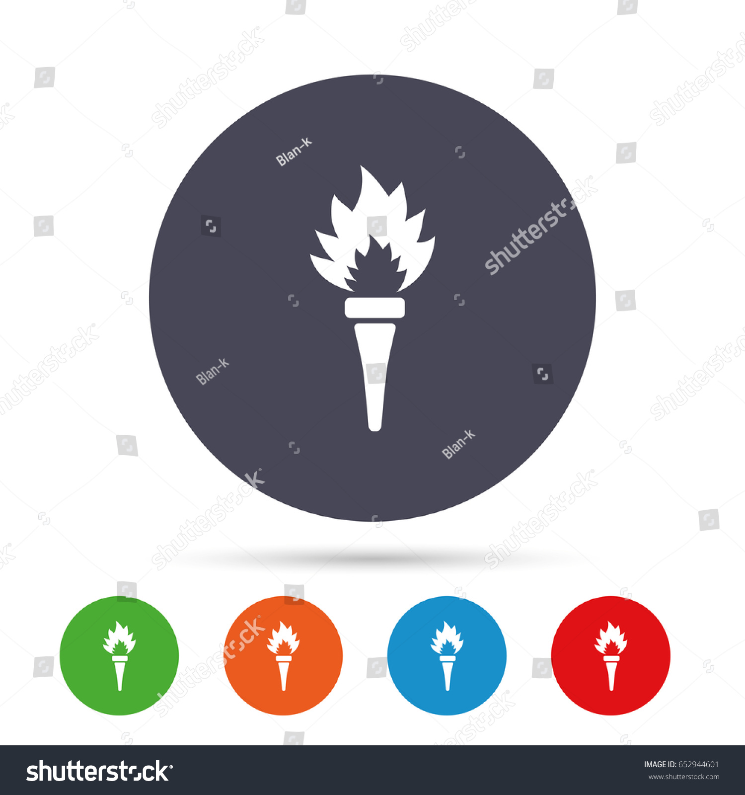 Torch Flame Sign Icon Fire Flaming Symbol Royalty Free Stock Vector