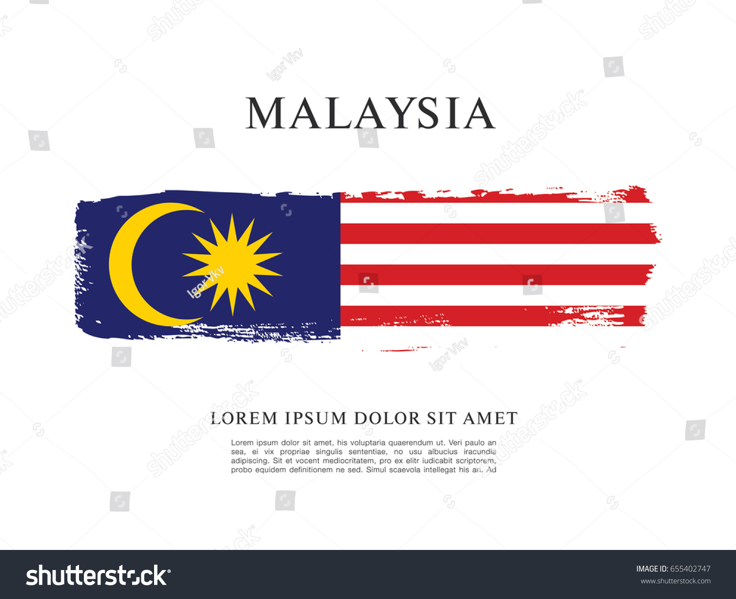 Flag Of Malaysia Brush Stroke Background Royalty Free Stock Vector