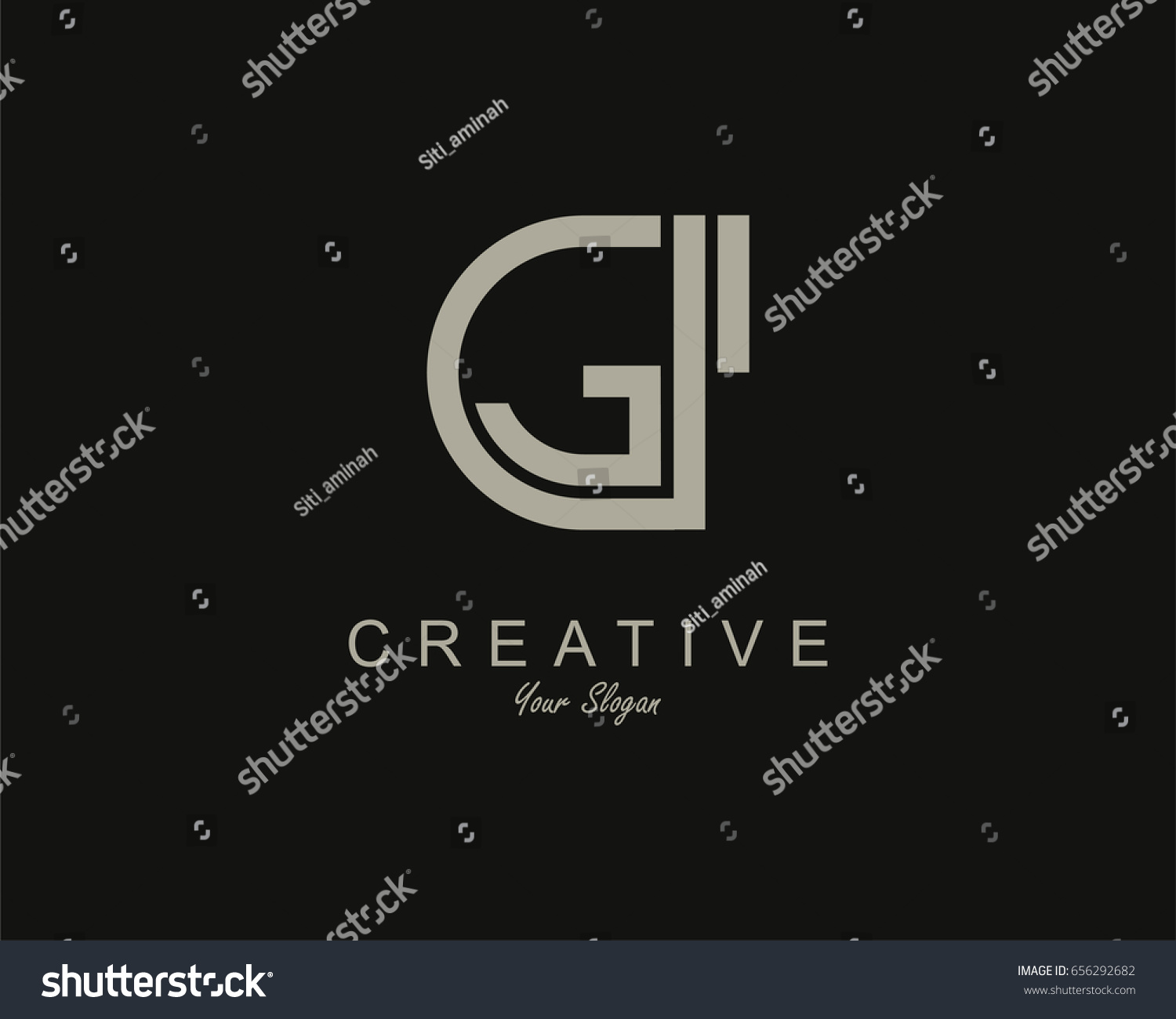 Gi Logo Letter Design Vector Royalty Free Stock Vector