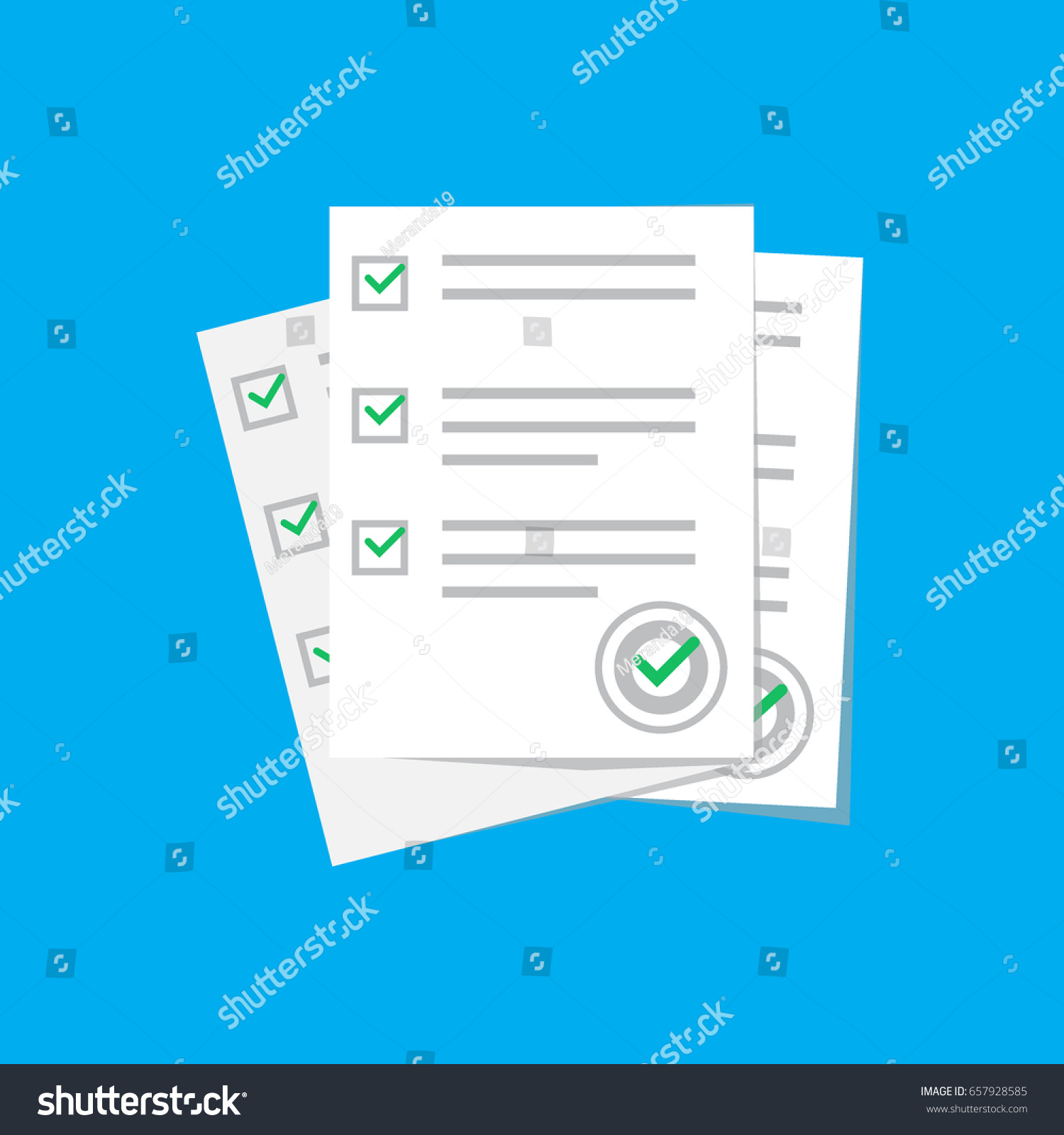 Survey Or Exam Form Paper Sheets Pile With Royalty Free Stock Vector