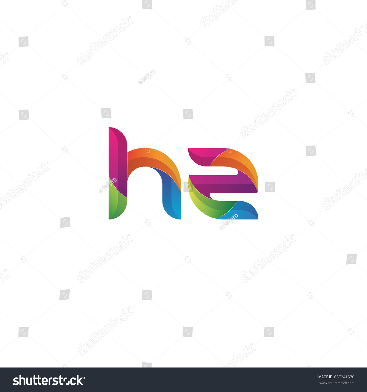 Initial Lowercase Letter Hz Curve Rounded Logo Royalty Free Stock