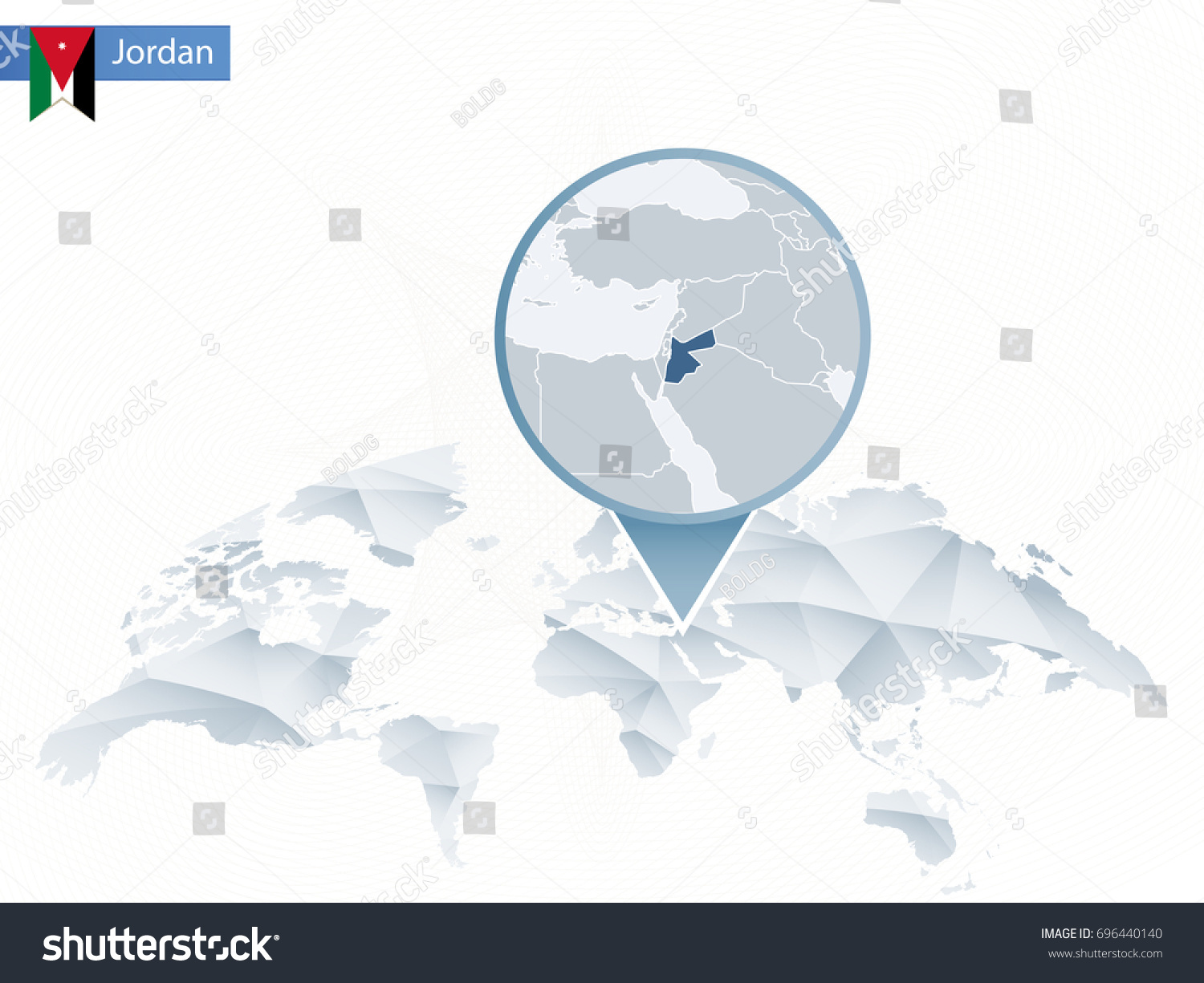 Abstract Rounded World Map With Pinned Detailed Royalty Free Stock