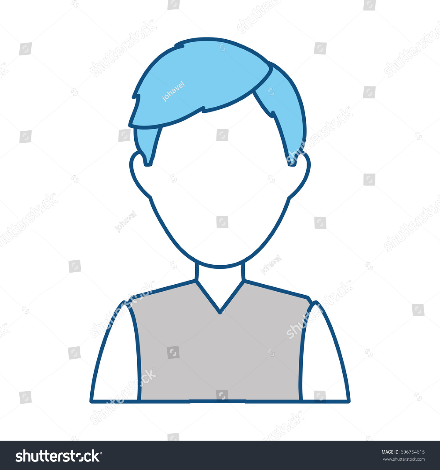 Man Faceless Profile Royalty Free Stock Vector 696754615 Avopix