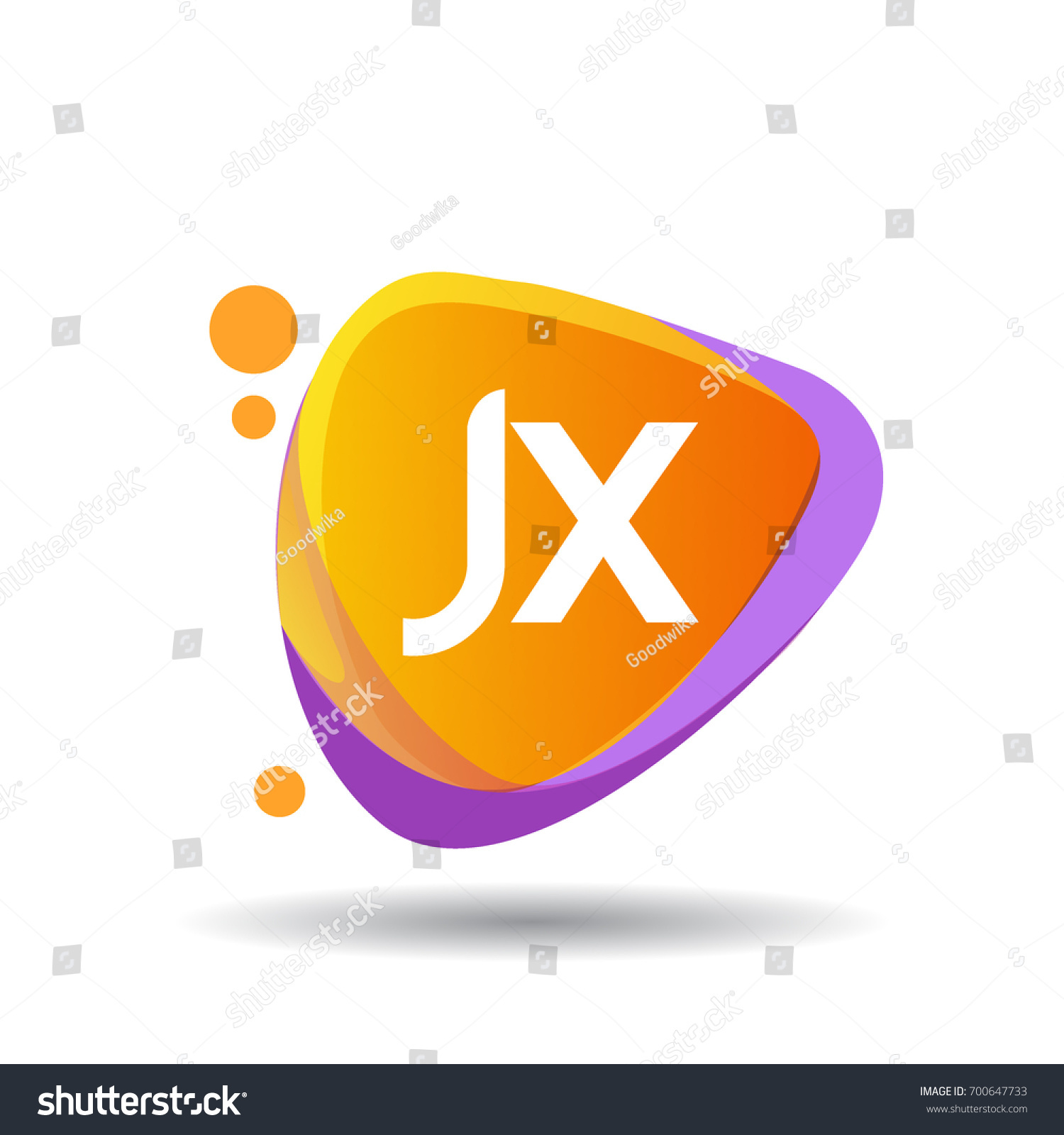 Letter JX Logo In Triangle Splash And Colorful Royalty Free Stock