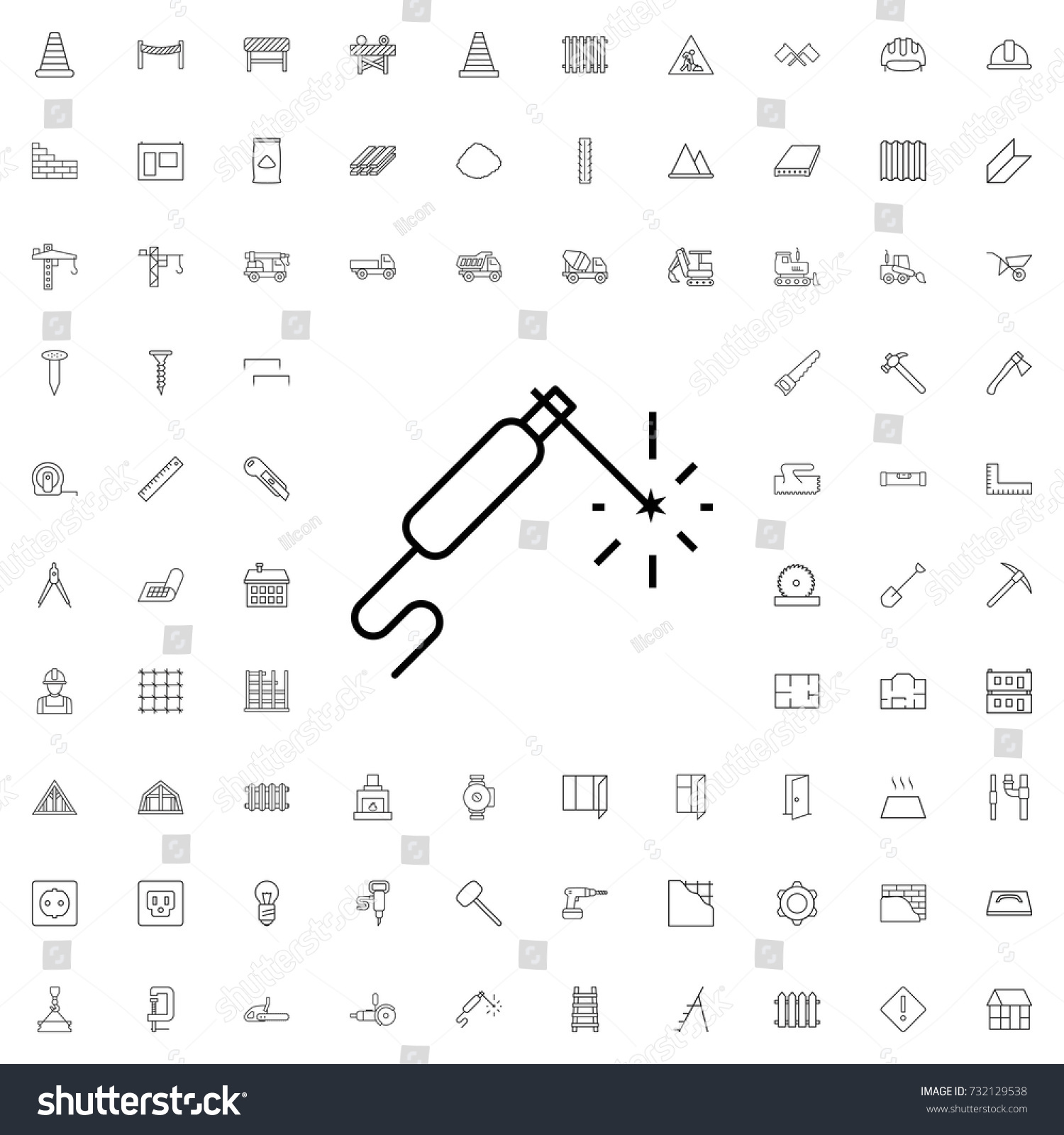 Welding Icon Set Of Outline Construction Icons Royalty Free Stock