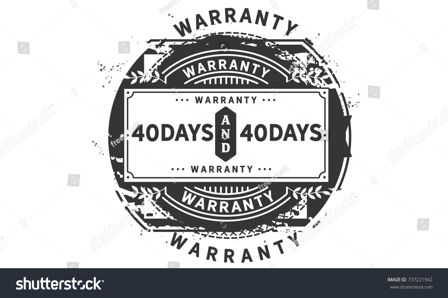 Days Warranty Icon Vintage Rubber Stamp Royalty Free Stock Vector