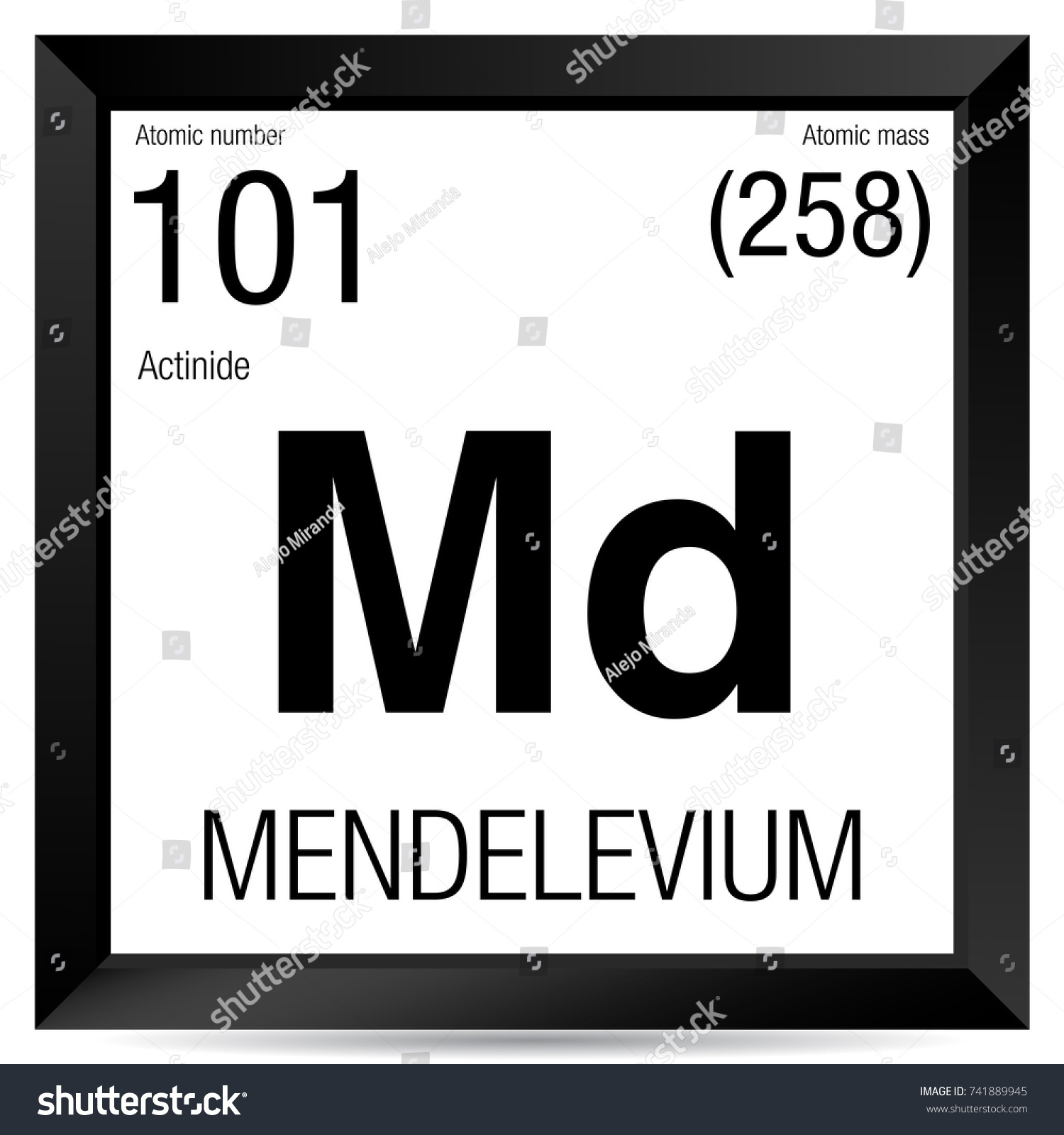 Mendelevium Symbol Element Number 101 Of The Royalty Free Stock