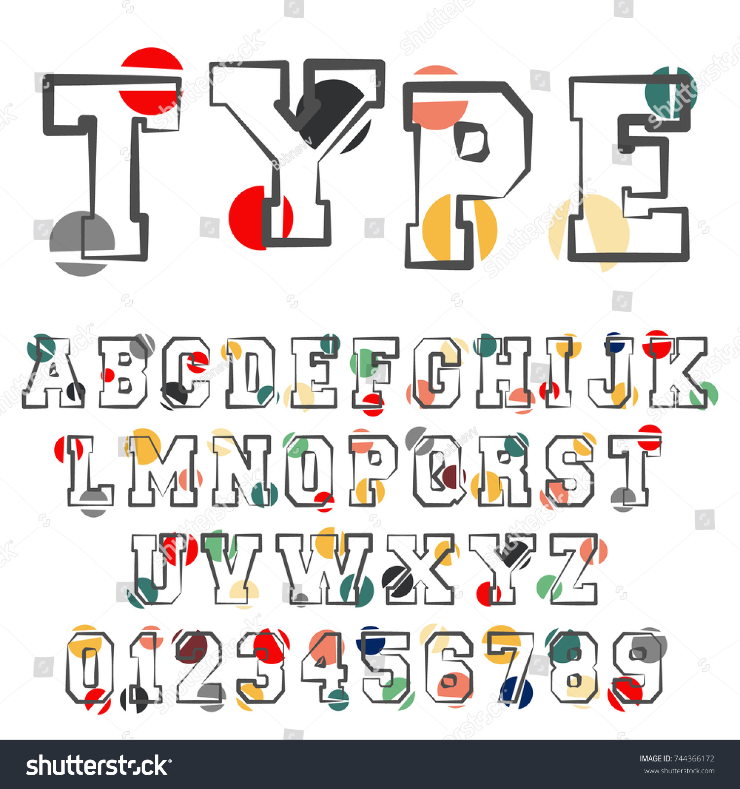 Alphabet Font Template Set Of Letters And Royalty Free Stock Vector