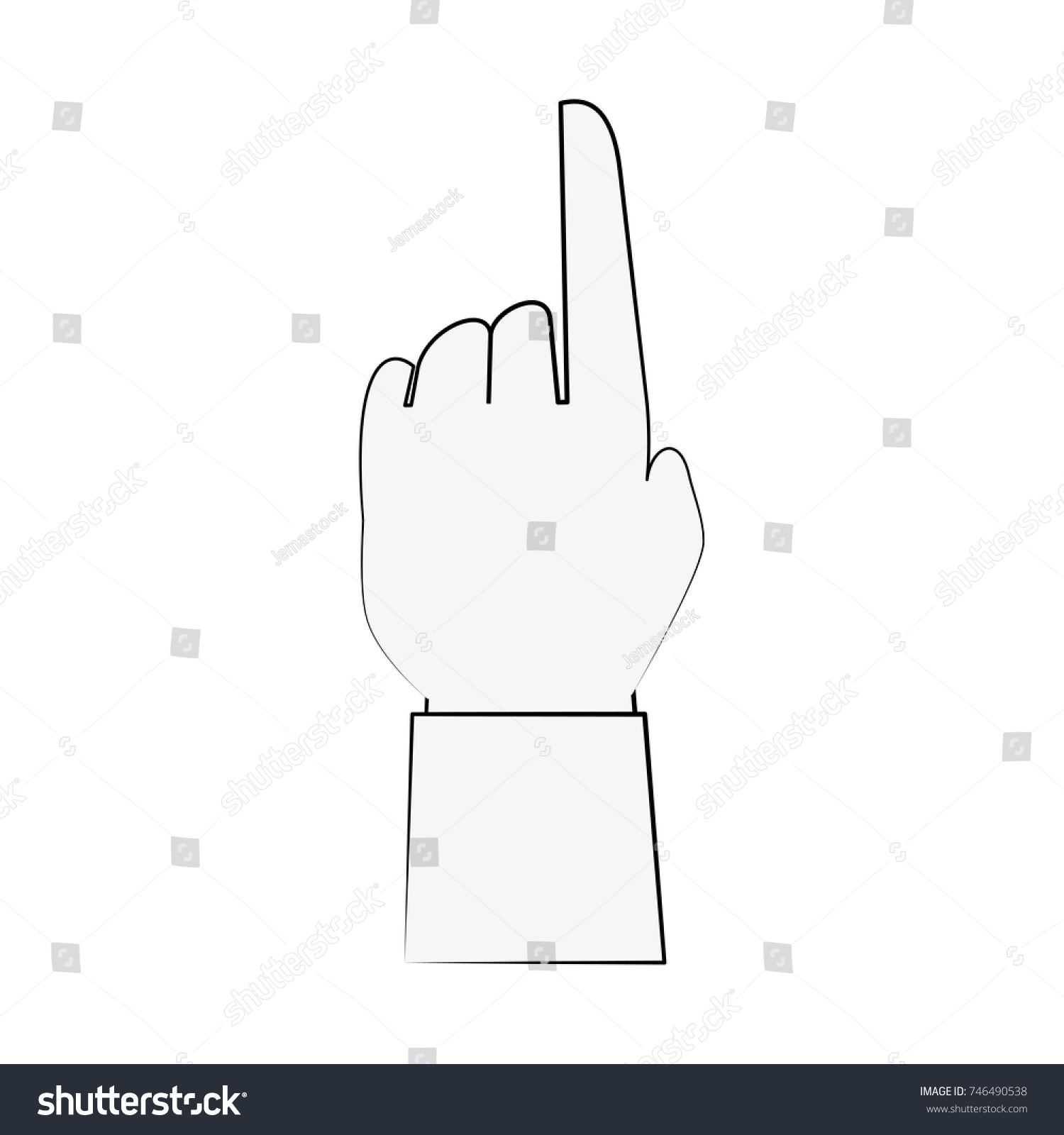 Hand With Index Finger Up Icon Image Royalty Free Stock Vector