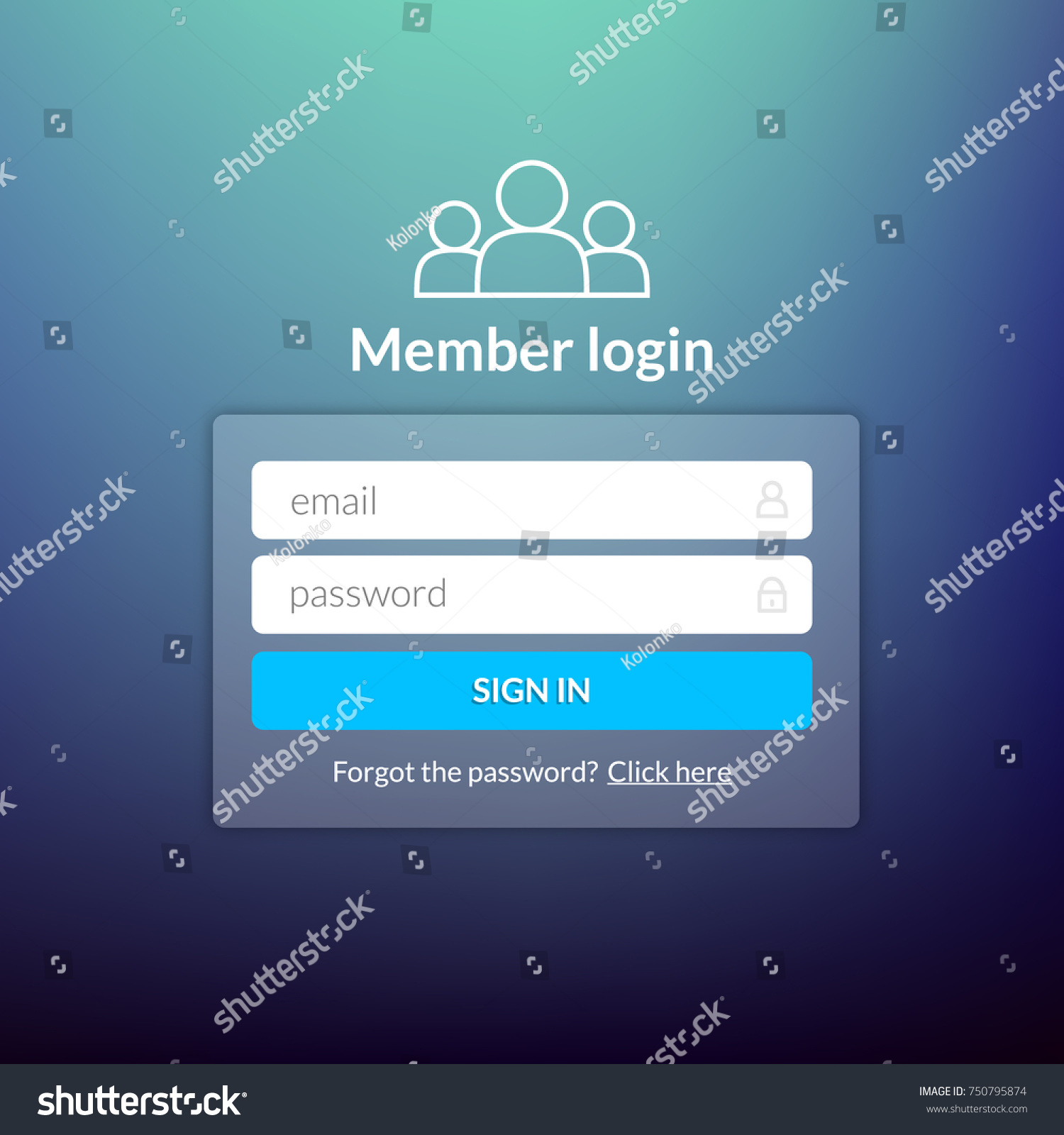 Login User Interface Sign In Web Element Royalty Free Stock Vector