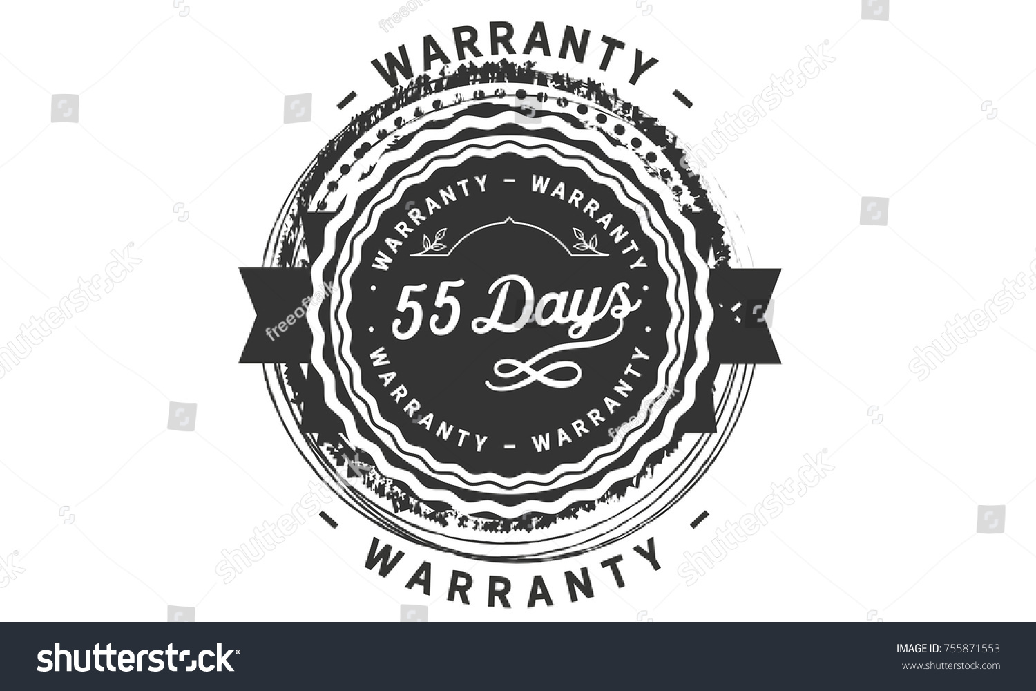 Days Warranty Icon Vintage Rubber Stamp Royalty Free Stock Vector