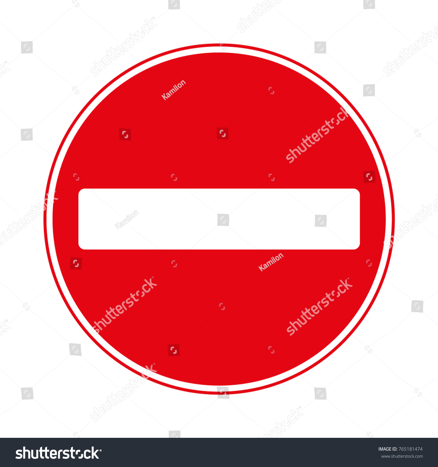 No Entry Traffic Sign Isolated On The White Royalty Free Stock