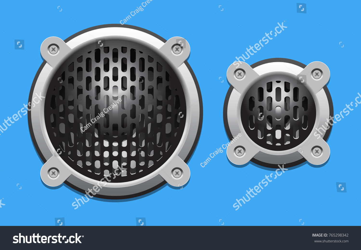 A Vector Drawing Of A Set Of Speakers One Royalty Free Stock Vector