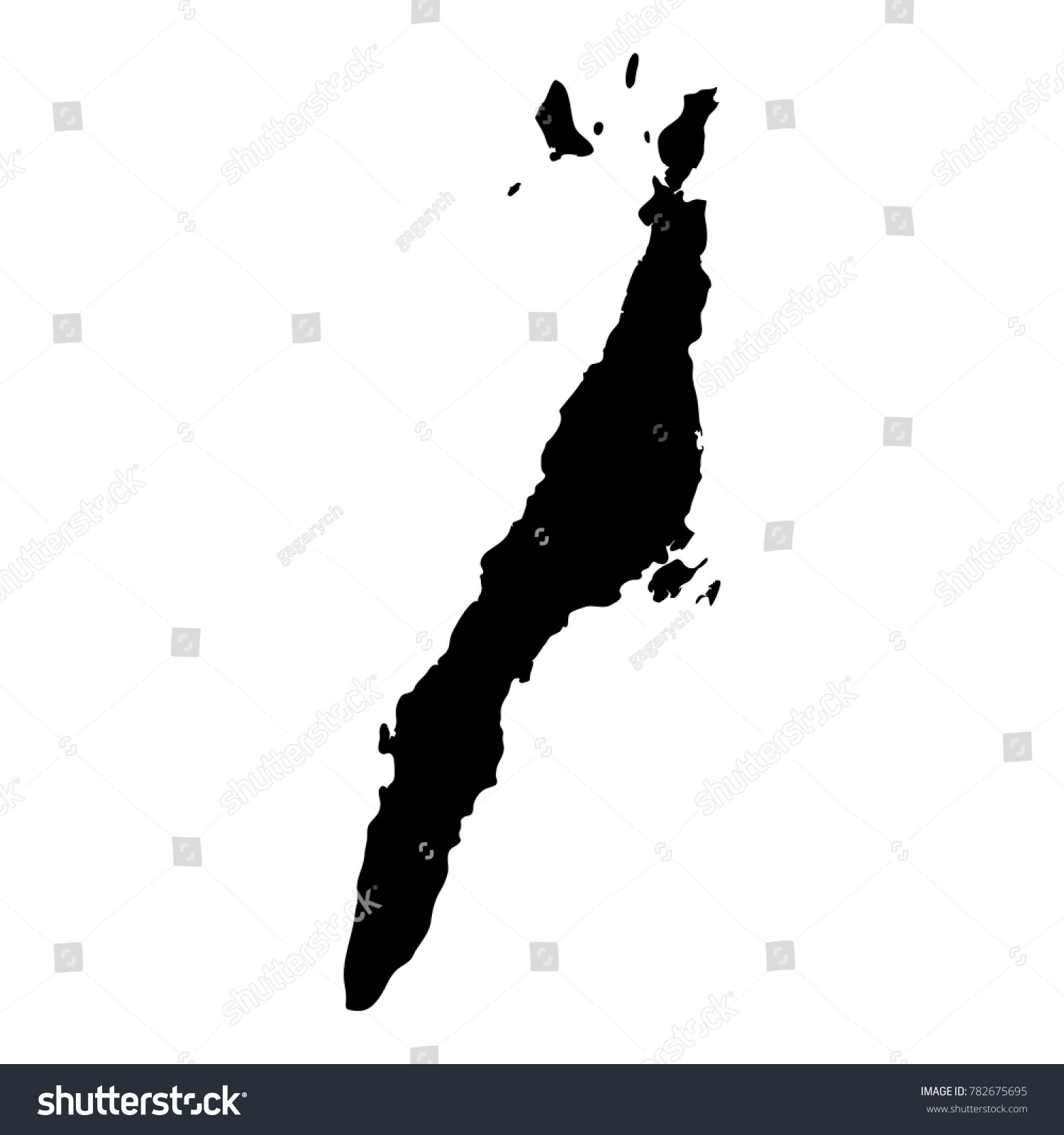 Cebu Map Island Silhouette Icon Isolated Cebu Royalty Free Stock