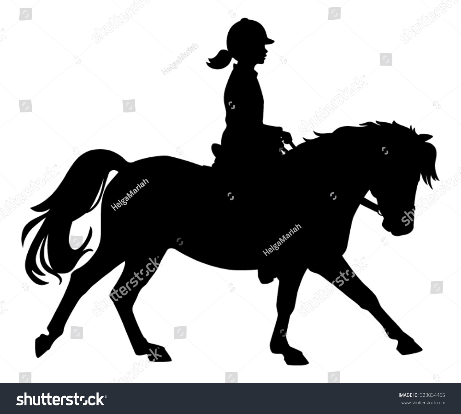 clip art girl riding horse - photo #49