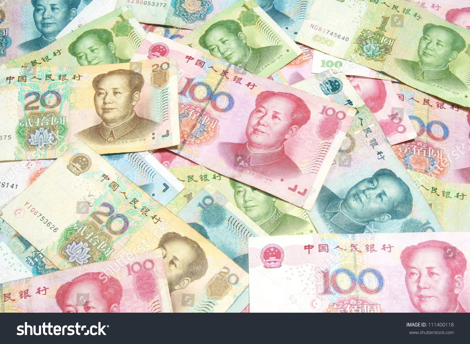 Colorful China Money Bills Stock Photo 111400118 : Shutterstock