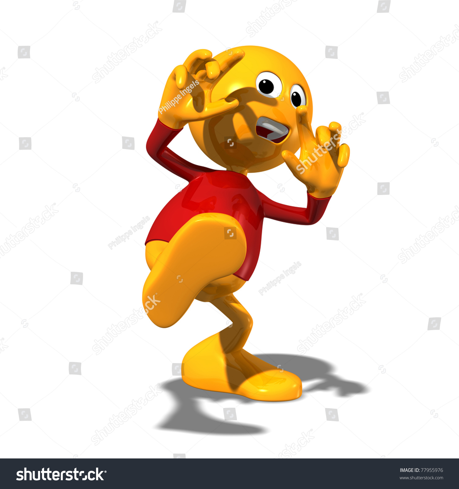 3d Cartoon Character Being Scared Stock Photo 77955976 : Shutterstock