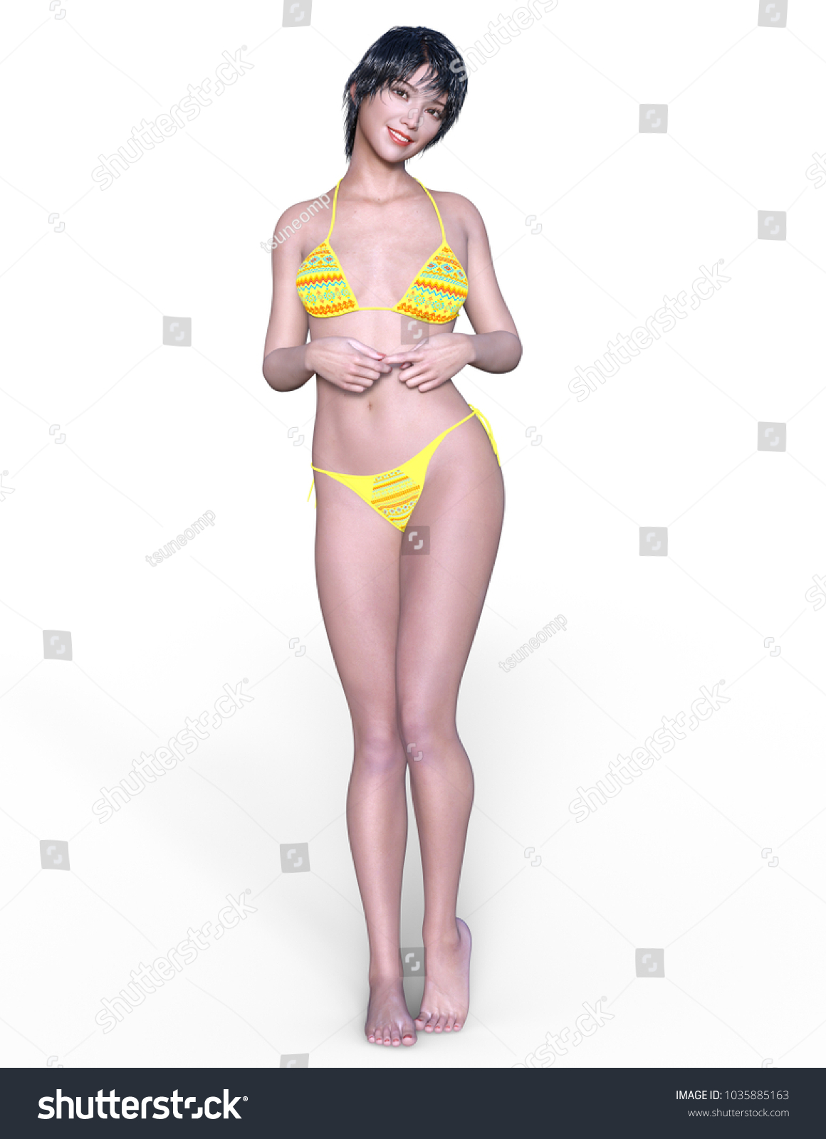 D Cg Rendering Bikini Woman Stock Illustration Shutterstock