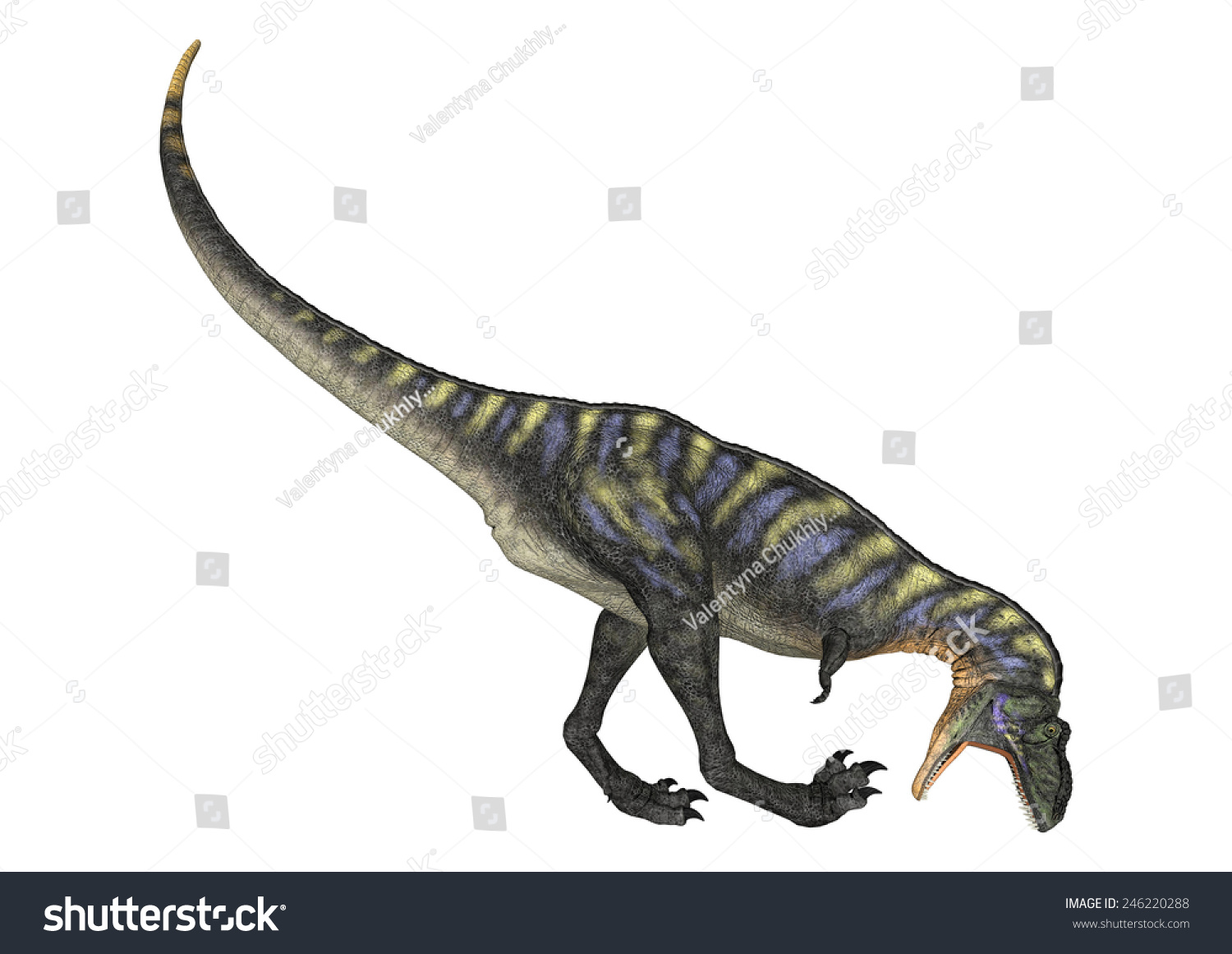 D Digital Render Dinosaur Aucasaurus Isolated Stock Illustration