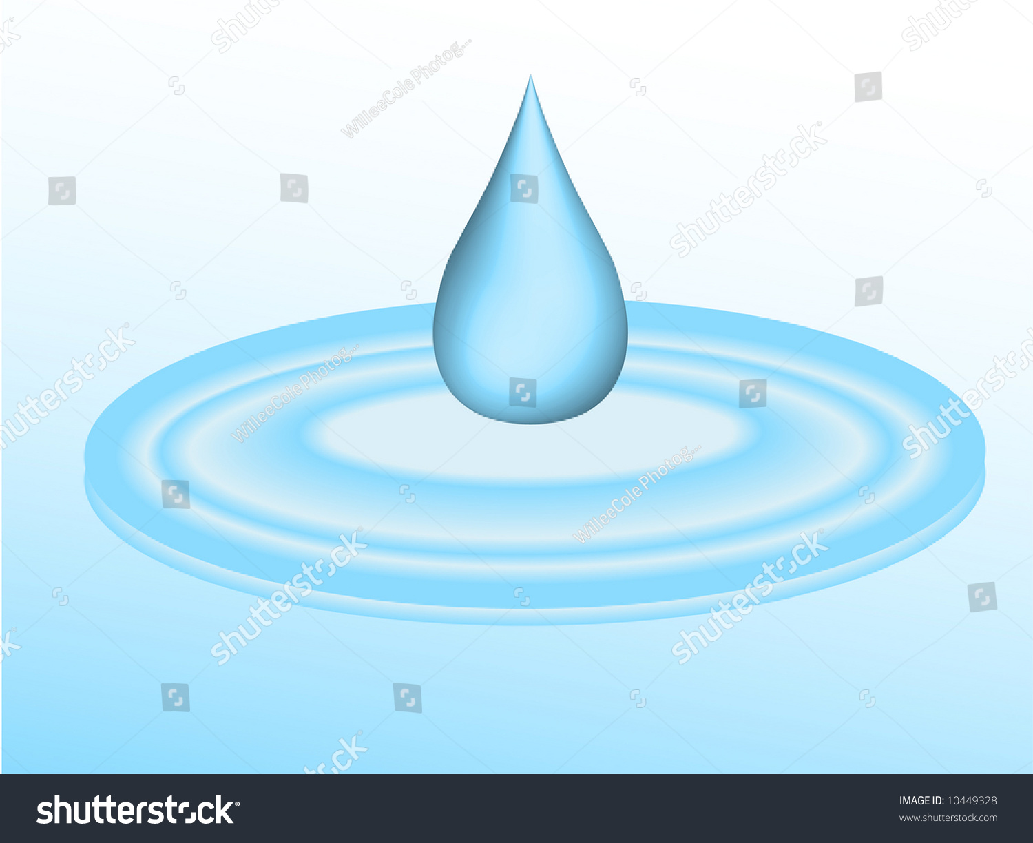 3d Droplet Of Water Falling Into Puddle Stock Photo 10449328 : Shutterstock