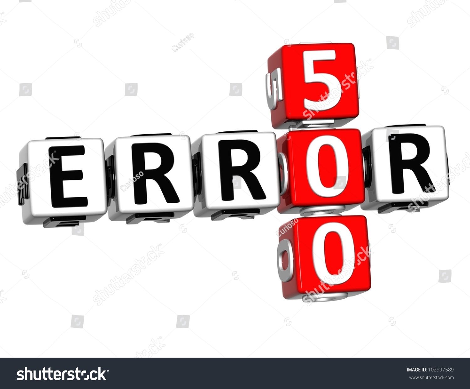 3d Error 500 Crossword On White Background Stock Photo 102997589