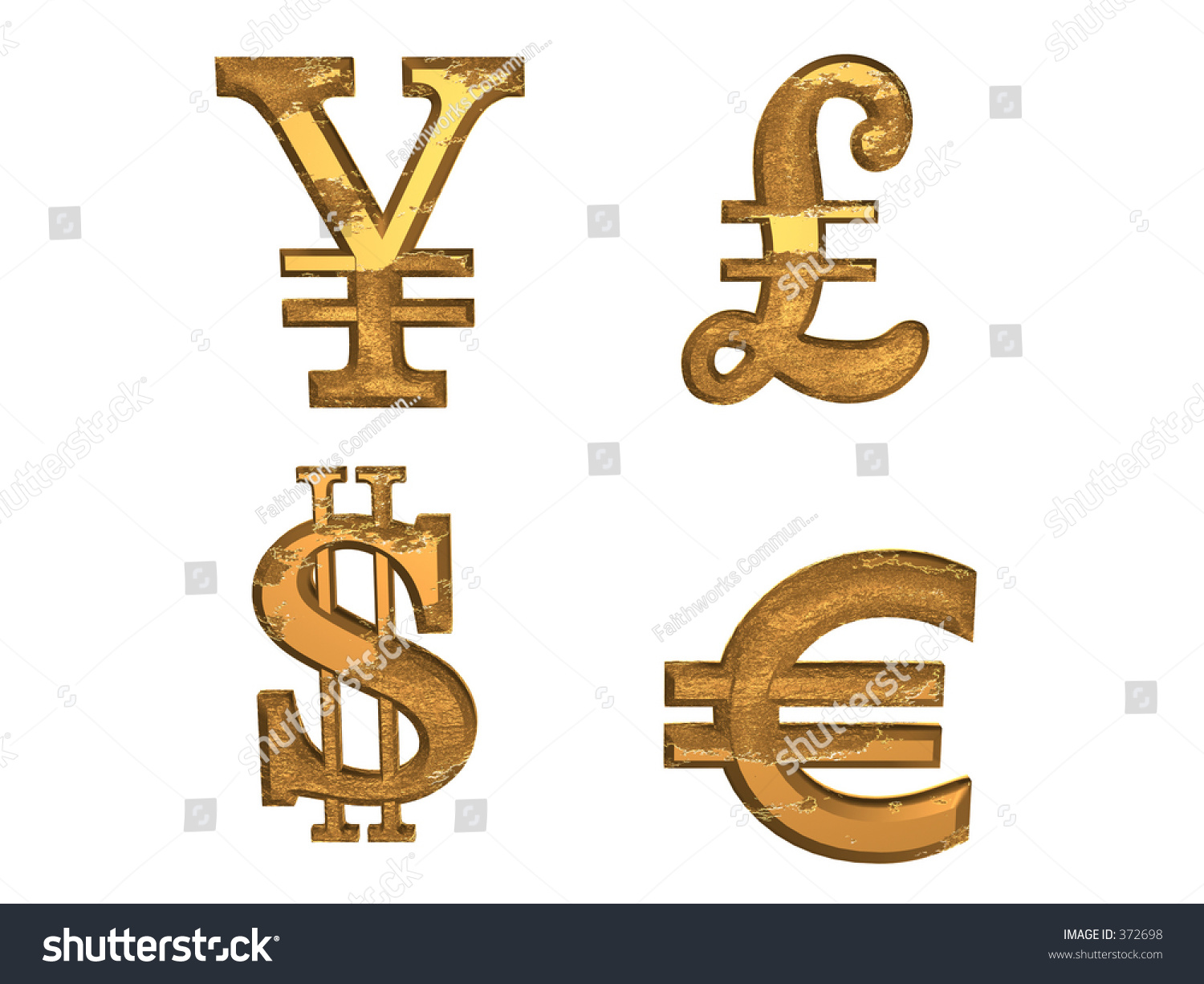 3d Generated Typographic Monetary Symbols Stock Photo 372698 : Shutterstock