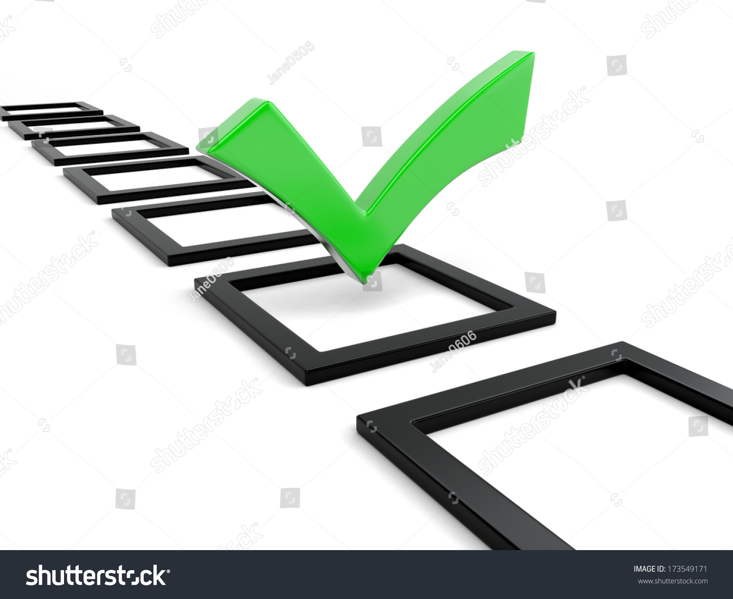 Ilustrasi Stok 3d Green Check Mark Symbol 173549171 Shutterstock