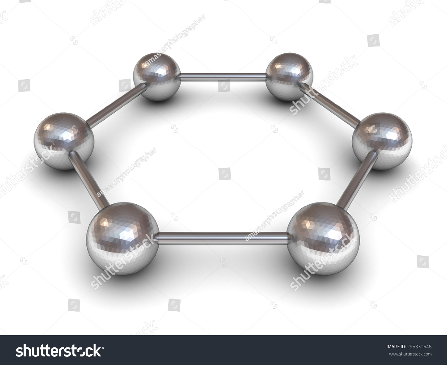 D Hexagonal Molecular Structure Model Isolated Stock Illustration