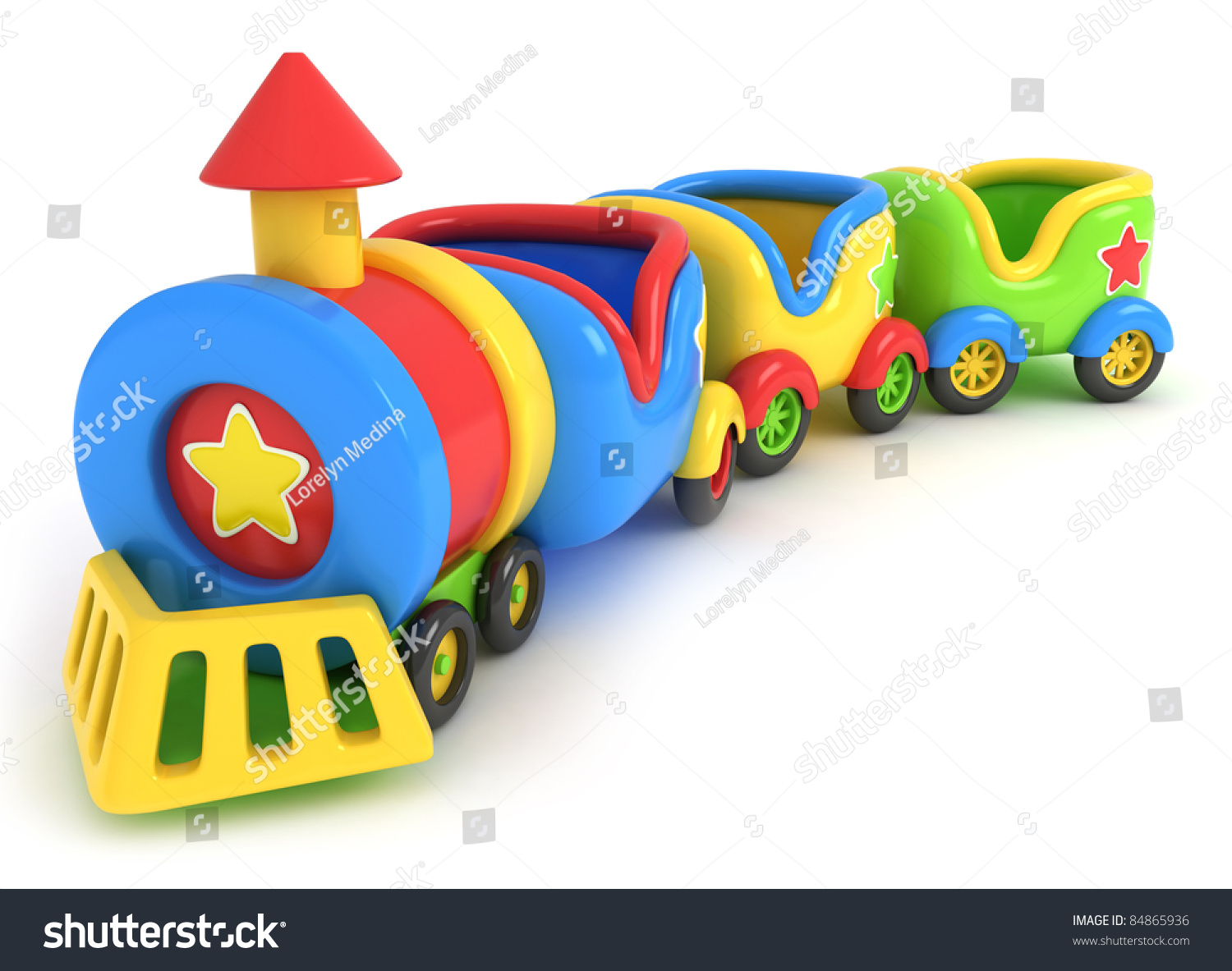 3d Illustration Toy Train Stock Illustration 84865936 - Shutterstock