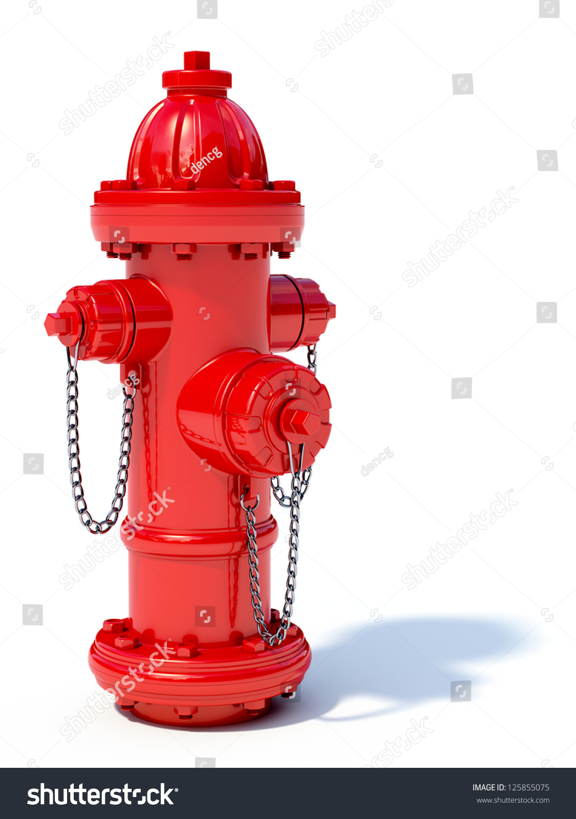 3d Illustration Of Red Fire Hydrant Isolated On White Background