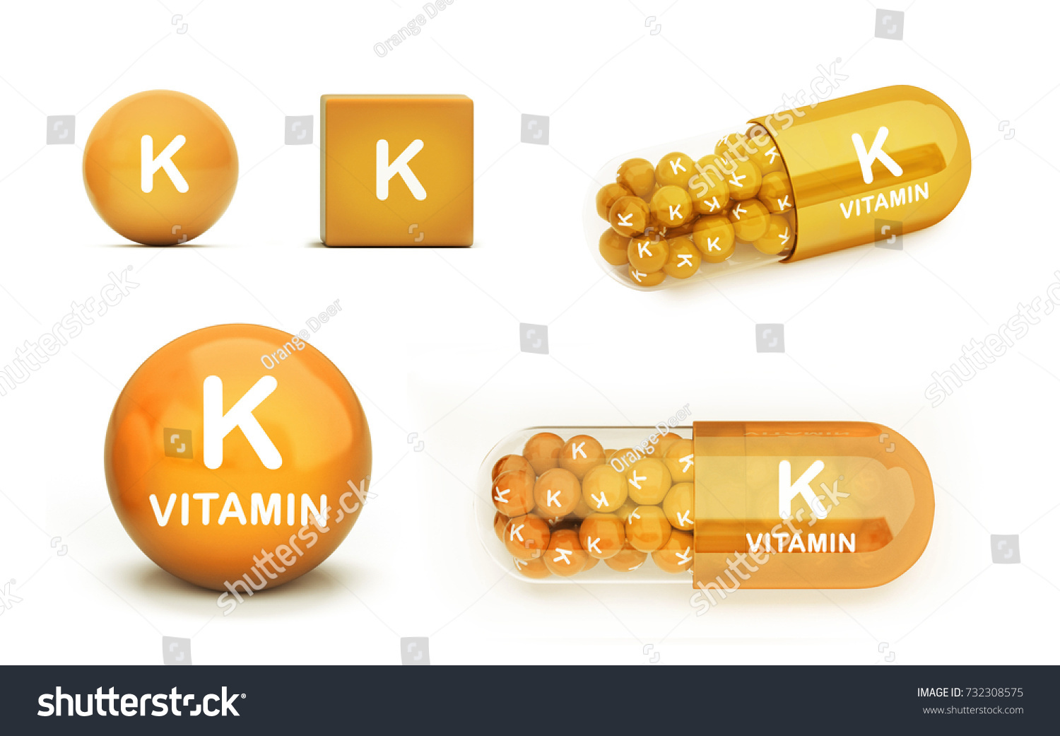 3d Illustration Vitamin K Different Forms Stock Illustration 732308575