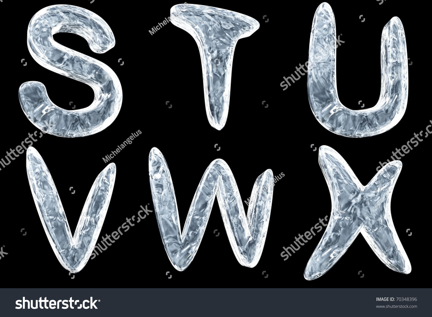 3d Image Of Icy Font Collection Stock Photo 70348396 Shutterstock