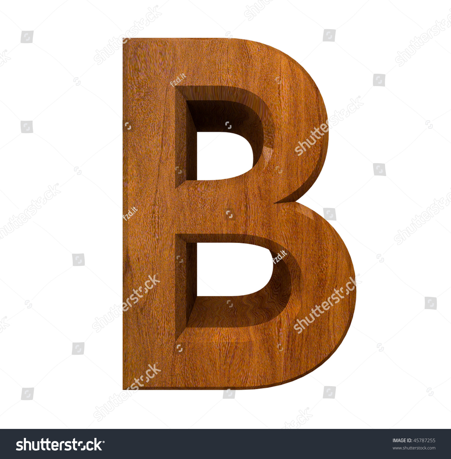 3d Letter B In Wood Stock Photo 45787255 : Shutterstock