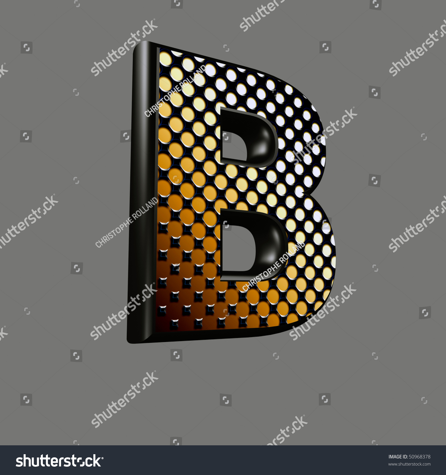 3d Letter With Abstract Halftone Texture - B Stock Photo 50968378 ...